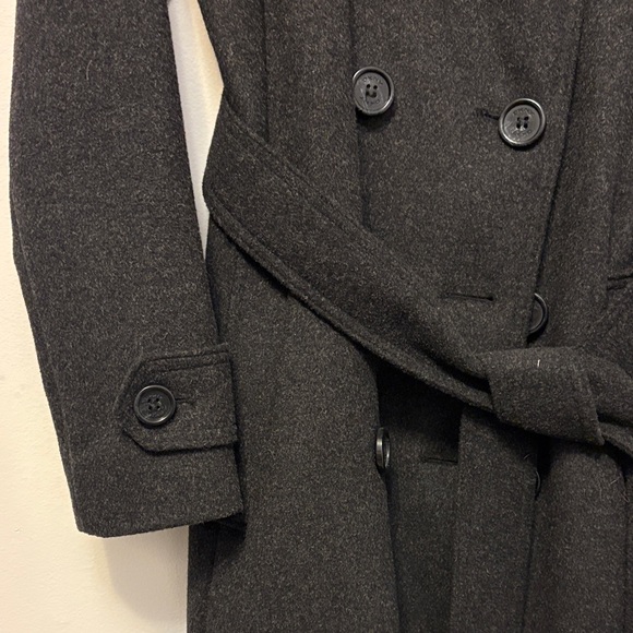 DKNY Double Breasted Long Wool Blend Coat - Picture 5 of 13